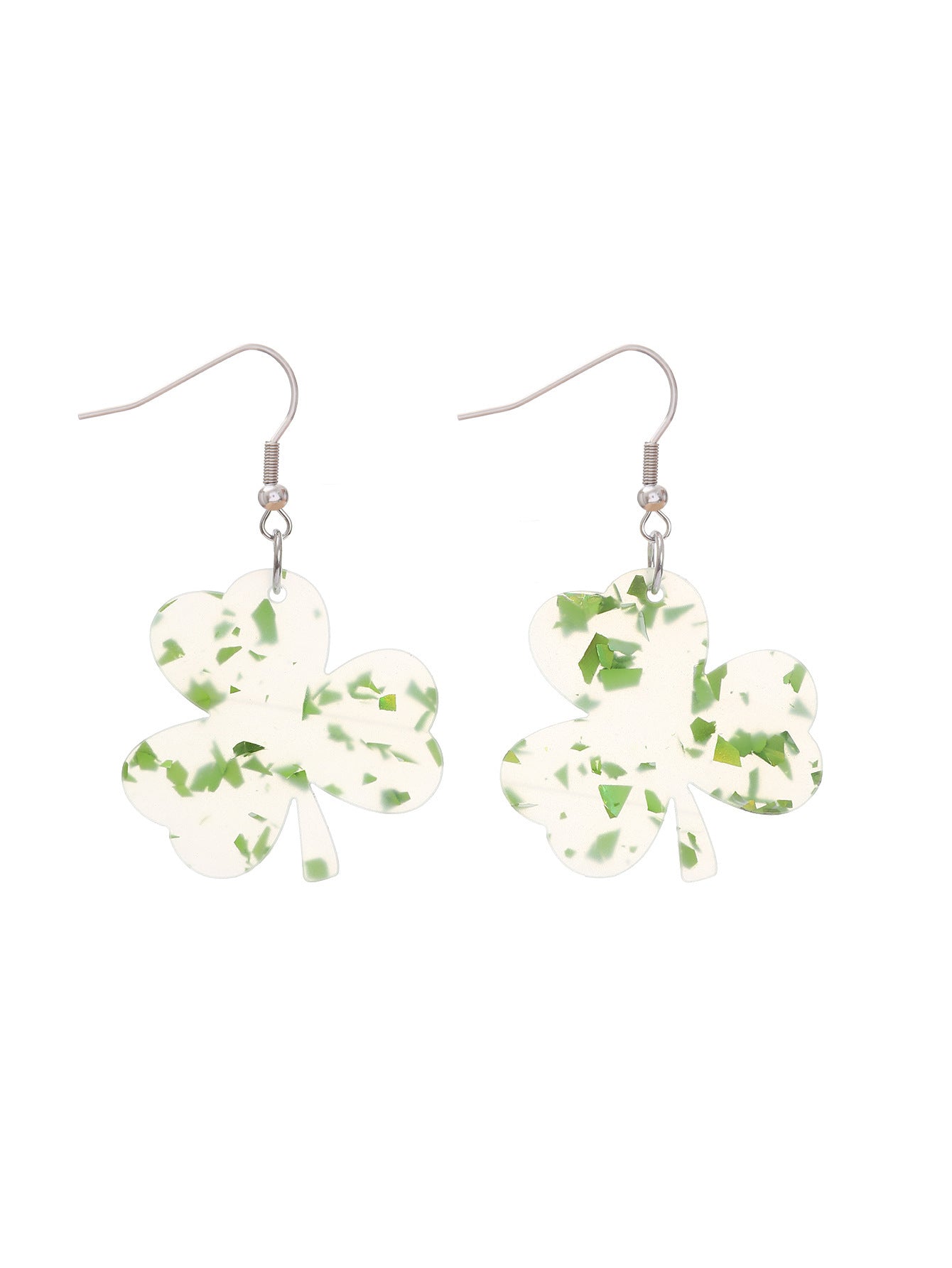Wholesale St. Patrick's Day Clover Plant Acrylic Earrings Small Fresh High Elegant Leaf Earrings